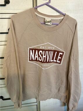 MV Sport Nashville Beige Brown Graphic Sweatshirt